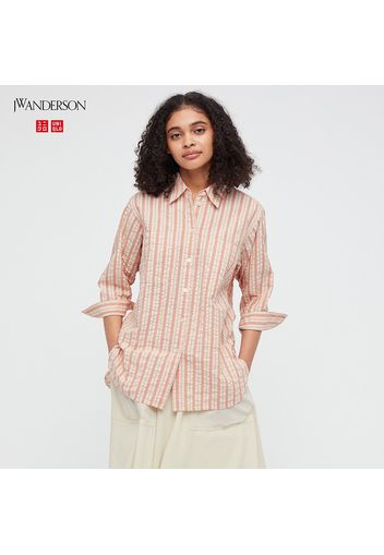 Camicia Jw Anderson Seersucker Principe Di Galles A Righe Maniche A 3/4 Donna