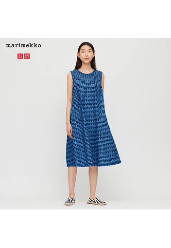 Vestito A Trapezio Marimekko Cotone Senza Maniche Donna