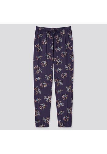 Pantaloni Joggers Drappeggiati A Fiori Donna