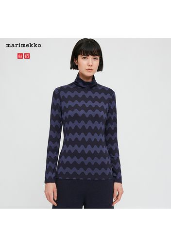 T-Shirt Marimekko Termica Heattech Extra Caldo Collo Alto Maniche Lunghe Donna