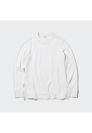 Uniqlo Cotone T-Shirt A Nido D'Ape Maniche Lunghe - Bianco - Xxs