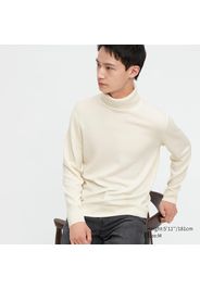 Uniqlo Maglione Dolcevita 100% Cashmere (Collo Alto) - Bianco - Xxs