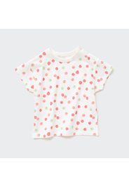 Uniqlo Cotone T-Shirt Dry Stampa Frutta Girocollo Maniche Corte - Bianco