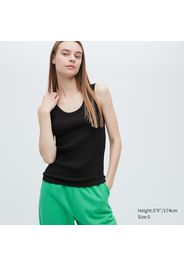 Uniqlo Cotone Canotta A Costine - Nero