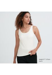 Uniqlo Poliestere Canotta Termica Heattech Con Reggiseno - Bianco