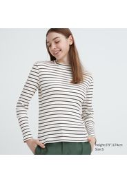 Uniqlo Cotone T-Shirt Manica Lunga Donne - Bianco