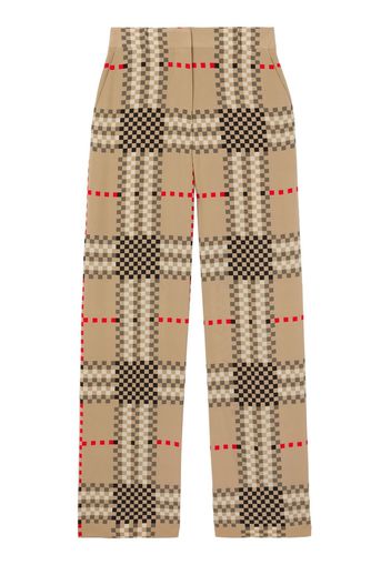 Pantaloni Con Motivo Tartan Pixelato