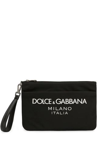 Pouch In Nylon Con Logo Gommato