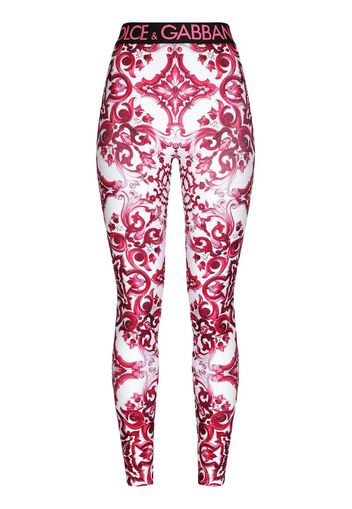 Leggings In Jersey Stampa Maiolica