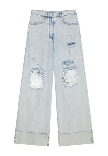 Jeans Oversize In Denim Effetto Destroyed