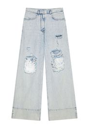 Jeans Oversize In Denim Effetto Destroyed