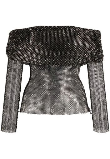 Rhinestone Fishnet Top