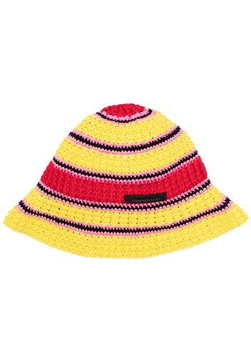 Cappello A Secchiello In Cotone Crochet Logo