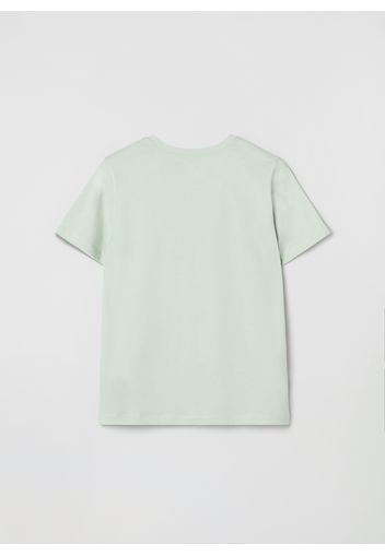 Stefanel - T-shirt girocollo in cotone Supima, Donna, Verde, Taglia S