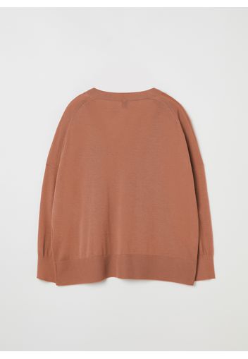 Stefanel - Maglia oversize in lana merino, Donna, Marrone, Taglia M/L