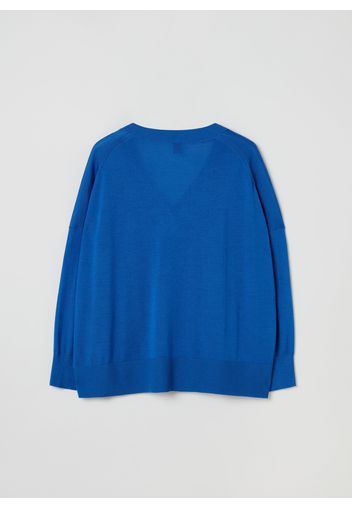 Stefanel - Maglia oversize in lana merino, Donna, Blu, Taglia XS/S