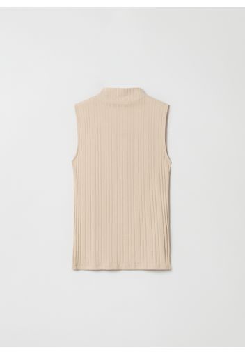 Stefanel - Tank top mock neck, Donna, Beige, Taglia XS