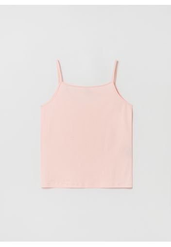 Stefanel - Tank top in cotone Supima scollo a V, Donna, Rosa, Taglia L