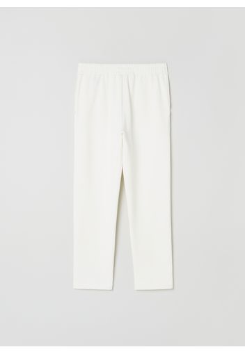 Stefanel - Pantalone in felpa, Donna, Bianco, Taglia S