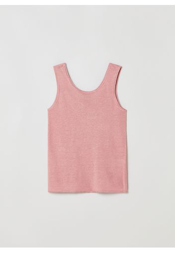 Stefanel - Tank top in lino, Donna, Rosa, Taglia L