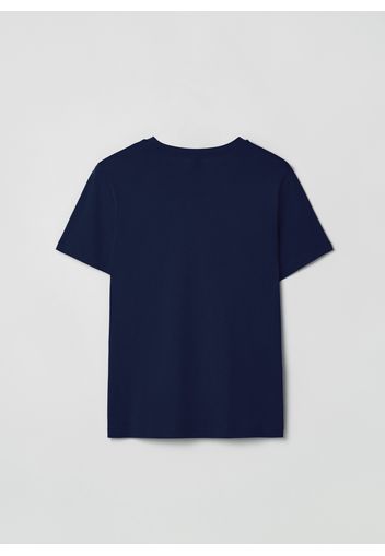 Stefanel - T-shirt girocollo in cotone, Donna, Blu, Taglia S