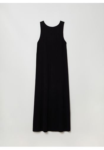 Stefanel - Abito lungo in maglia, Donna, Nero, Taglia XS