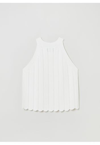 Stefanel - Tank top tricot, Donna, Bianco, Taglia S