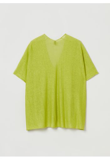 Stefanel - Maglia oversize in lino, Donna, Verde, Taglia S