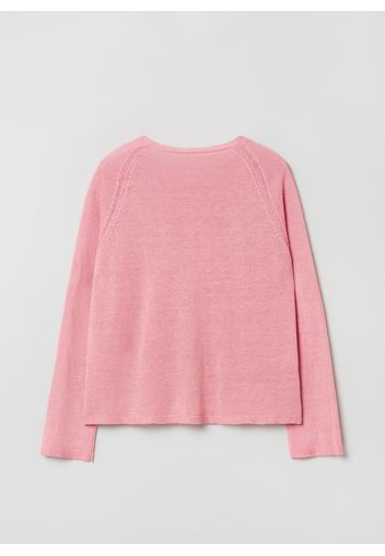 Stefanel - Maglia over in lino, Donna, Rosa, Taglia XS