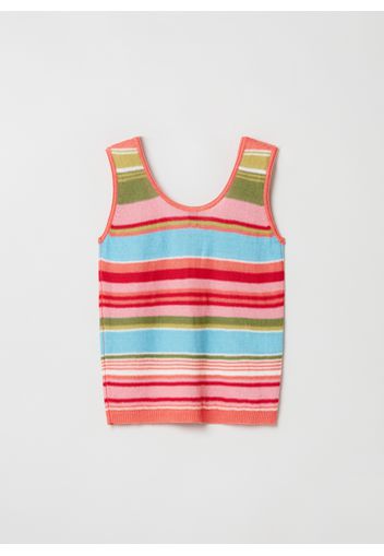 Stefanel - Tank top in lino a righe multicolor, Donna, Multicolor, Taglia XS