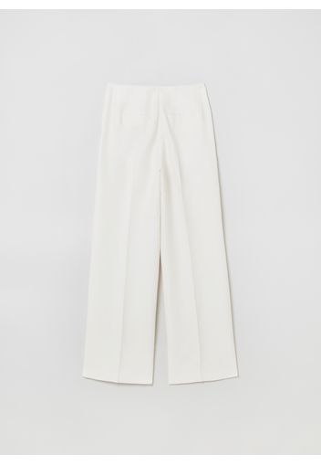 Stefanel - Pantalone straight fit in lino e cotone, Donna, Bianco, Taglia 40