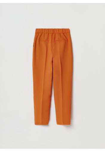 Stefanel - Pantalone comfort fit in tessuto stretch, Donna, Arancione, Taglia 38