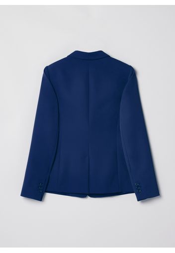 Stefanel - Blazer corto in tessuto stretch, Donna, Blu, Taglia 40