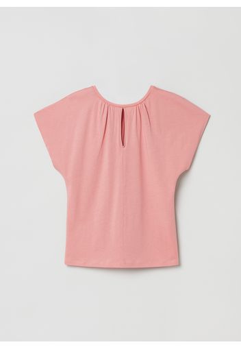 Stefanel - T-shirt con plissettatura, Donna, Rosa, Taglia L