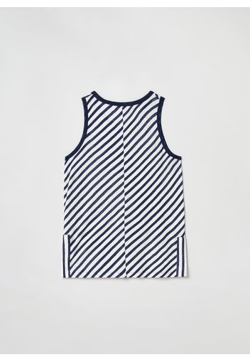 Stefanel - Tank top a righe in lino, Donna, Multicolor, Taglia S