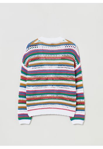 Stefanel - Cardigan in maglia a righe multicolor, Donna, Multicolor, Taglia XS/S