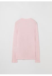 Stefanel - T-shirt a maniche lunghe in lana e modal, Donna, Rosa, Taglia L