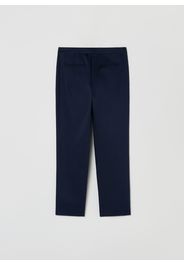 Stefanel - Pantaloni a sigaretta in cotone stretch, Donna, Blu, Taglia 38