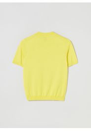 Stefanel - Pullover mock neck a maniche corte, Donna, Giallo, Taglia L