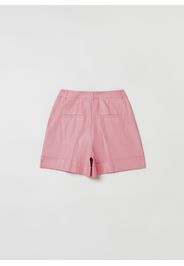 Stefanel - Shorts a vita alta in lino e viscosa, Donna, Rosa, Taglia 48