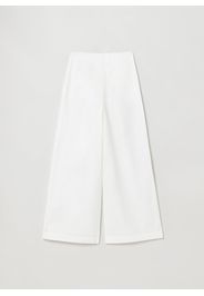 Stefanel - Pantaloni wide leg in cotone, Donna, Bianco, Taglia 44