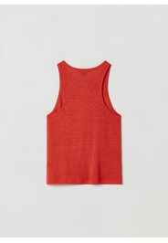 Stefanel - Tank top in lino, Donna, Rosso, Taglia L