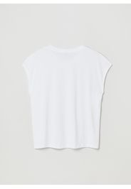 Stefanel - T-shirt in Lyocell, Donna, Bianco, Taglia S