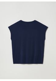 Stefanel - T-shirt in Lyocell, Donna, Blu, Taglia S