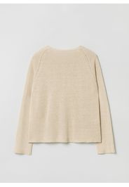 Stefanel - Maglia over in lino, Donna, Beige, Taglia XS