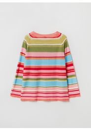 Stefanel - Maglia over in lino a righe multicolor, Donna, Multicolor, Taglia M