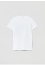 Stefanel - T-shirt girocollo con stampa, Donna, Bianco, Taglia XS