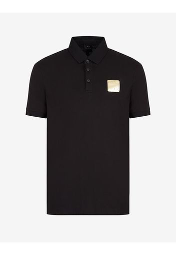 Armani Exchange Polo A Maniche Corte Nero Cotone