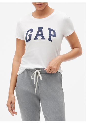 GAP - T-shirt in cotone con stampa logo, Donna, Bianco, Taglia S