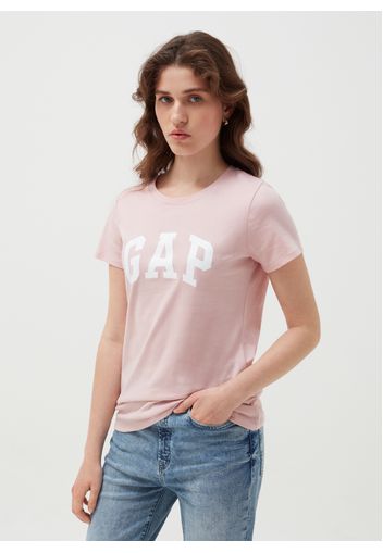 GAP - T-shirt in cotone con stampa logo, Donna, Rosa, Taglia XS